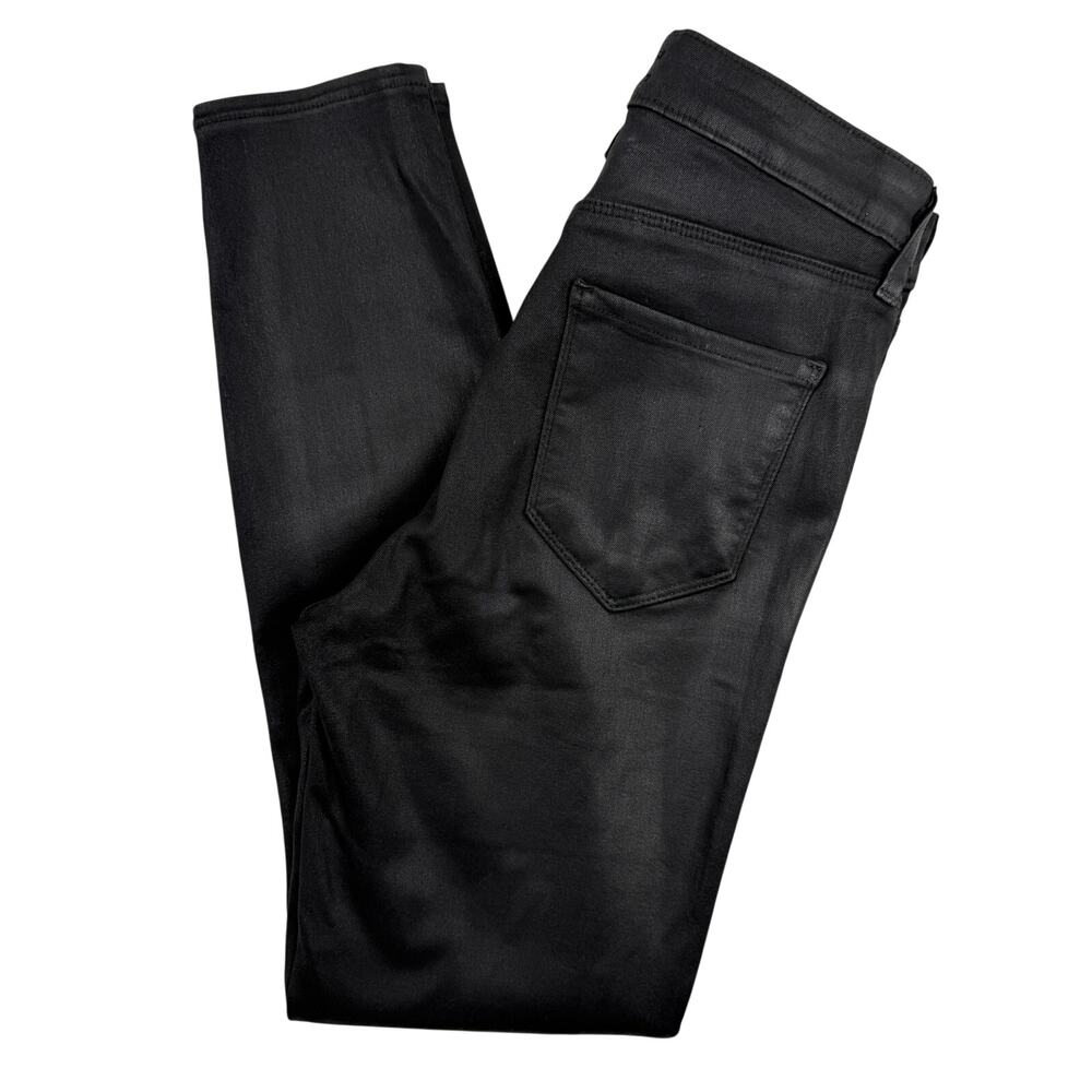 L'Agence Margot Skinny Black Coated Jeans High Rise Cropped Size 26 Made in USA